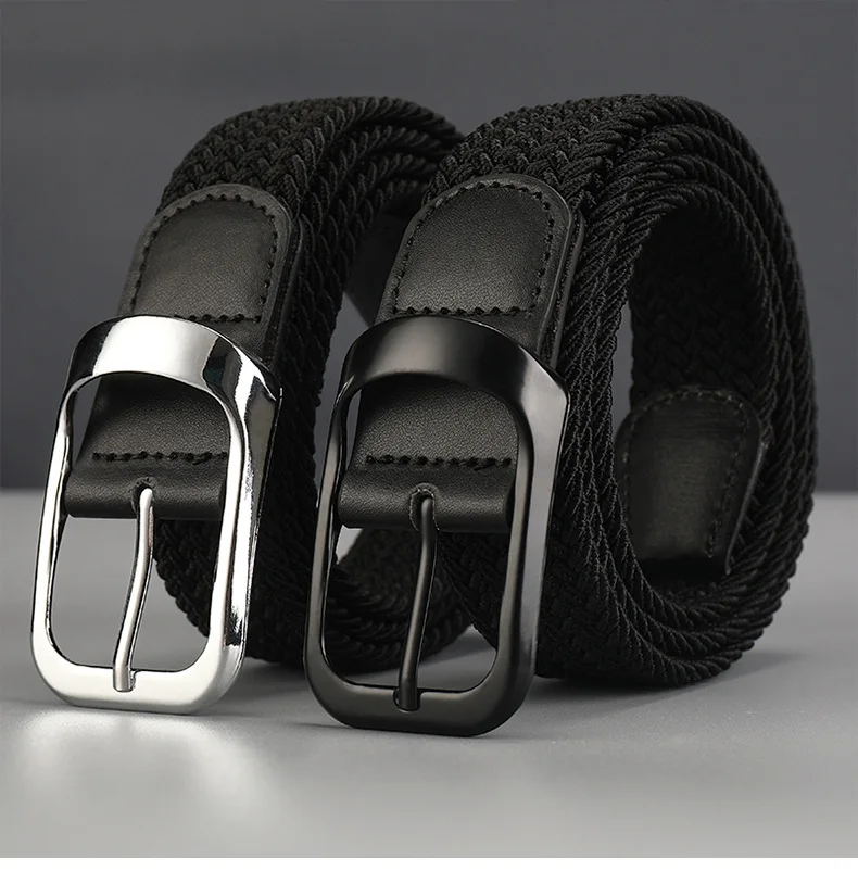 

Personalized Retro Men's Alloy Pin Buckle Elastic Belt Belt Fashion Multifunctional Belt Paired With Men's Casual Pants Shorts
