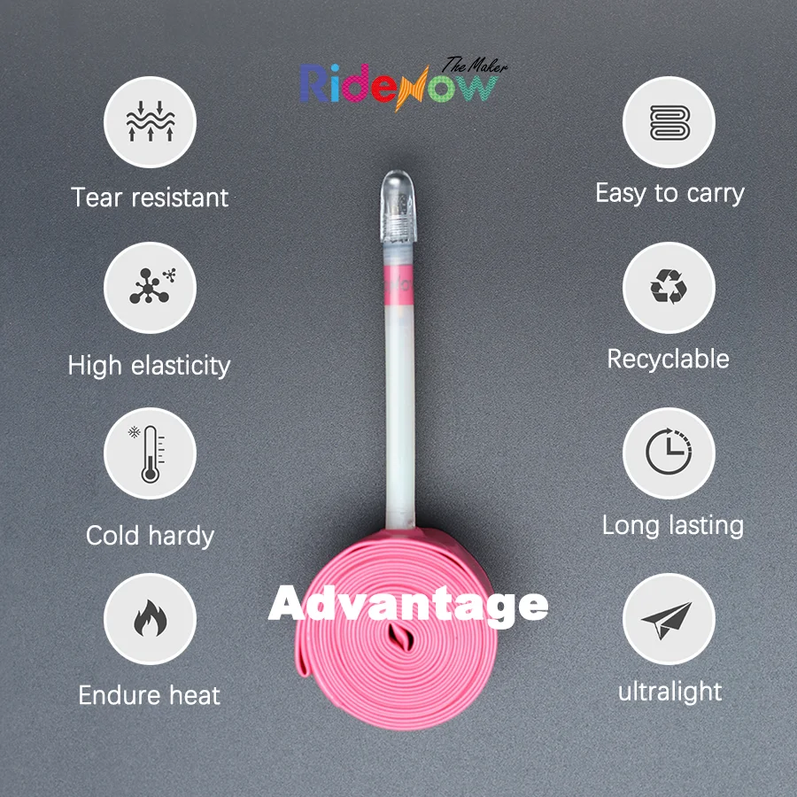 RideNow 700x32-47c الحصى دراجة 45 جرام بولي TPU الأنبوب الداخلي MTB29 البلاستيك/سبائك صمام الجذعية 2 قطعة مجموعة