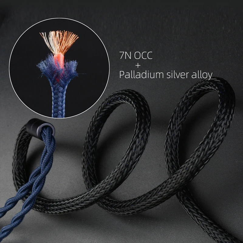NiceHCK DragonScale insignia 7N OCC + paladio aleación de plata Cable de auriculares mixtos HiFi 3,5/2,5/4,4mm MMCX/0,78/N5005 para MK4 F1