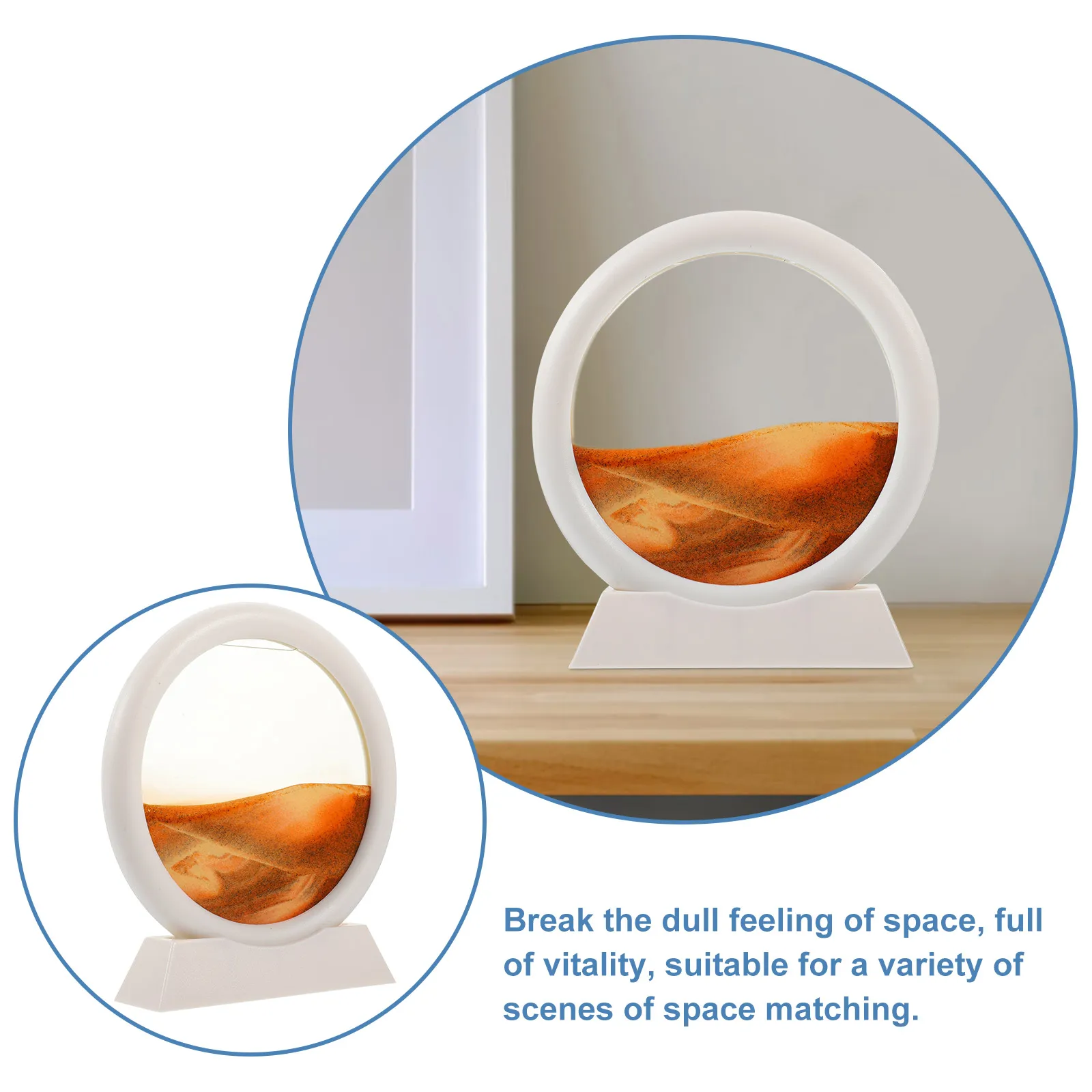 

3D Art Painting Hourglass Desk Decor Moving S Art nament Home Decoration Desktop Office Space vitality ABS Material Fine
