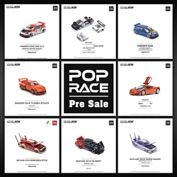 Prevendita POP Race 1:64 CLK GTR KPGC10 Singer R32 R33 CIVIC EG6 RX7 Chrome Diecast Model Car Collection Giocattoli in miniatura