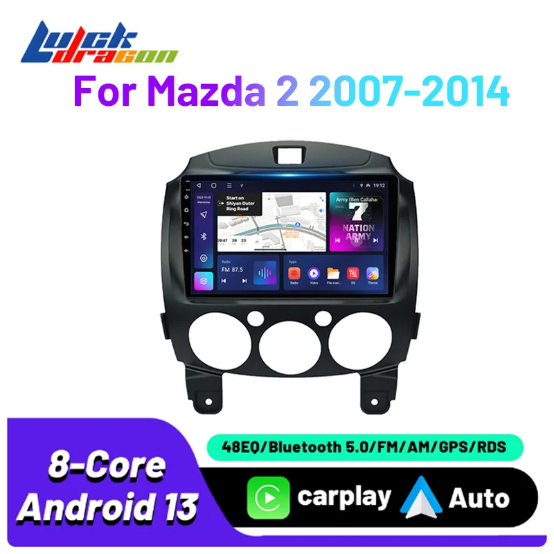 2Din Android Multimedia Automotive Carplay Android Auto Wirelss Bluetooth For Mazda 2 2007-2014 Autoradio Car Stereo Auto DVD 4G