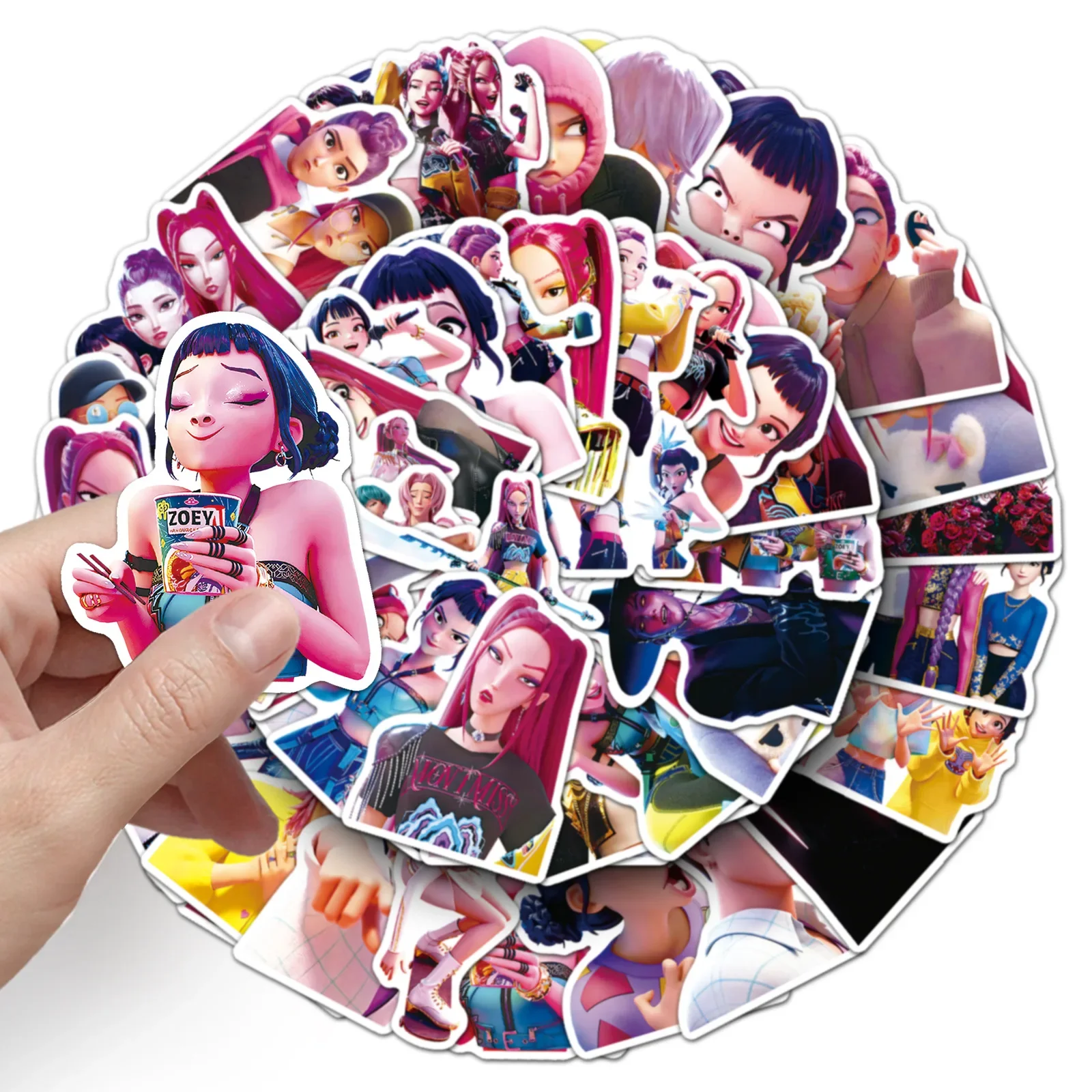 Urocze naklejki anime Kpop Demon Hunter, kreskówkowe naklejki do zaklejania, wodoodporne, do samodzielnego tworzenia, scrapbookingu, artykuły papiernicze, słodkie naklejki na prezent.