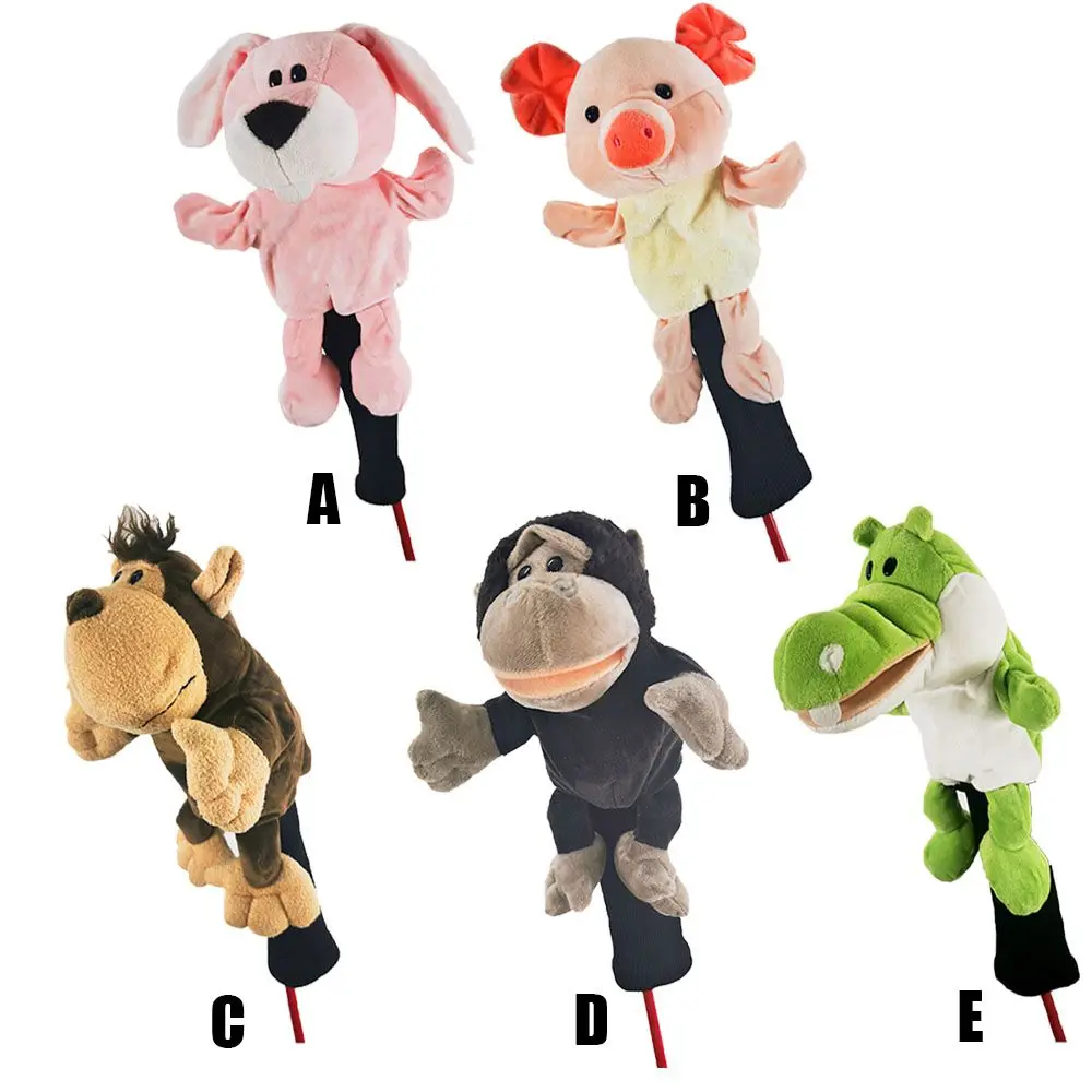 Interchangeable Accessories Practical 1/3/5 Fairway Woods Golf Rod Sleeve Sets Plush Animal Headcover Golf Club Head Covers