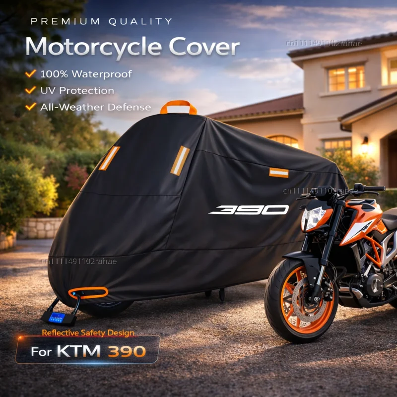 

For KTM 2020-2026 Outdoor Motorcycle Cover Waterproof Heavy Duty Polyester Tarpaulin UV Protective Rain Dust Sun Scooter Cover