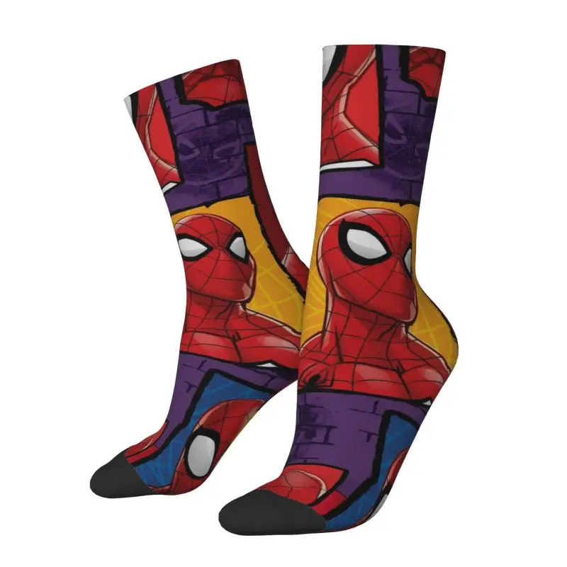 

Custom Harajuku Spider Man Socks Men Women Warm 3D Print Superhero Basketball Sports Socks