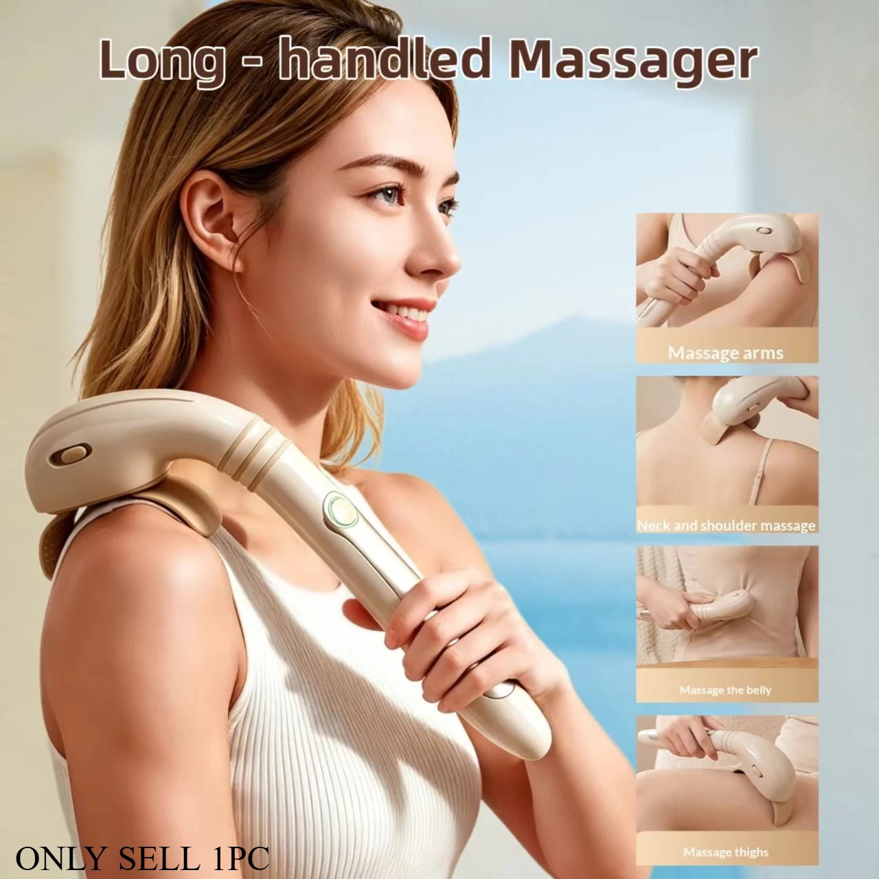 Wireless Bionic Massage Gun, Deep Tissue Muscle Massager for Trapezius, Neck, Shoulder & Leg, Portable for Home Office Travel