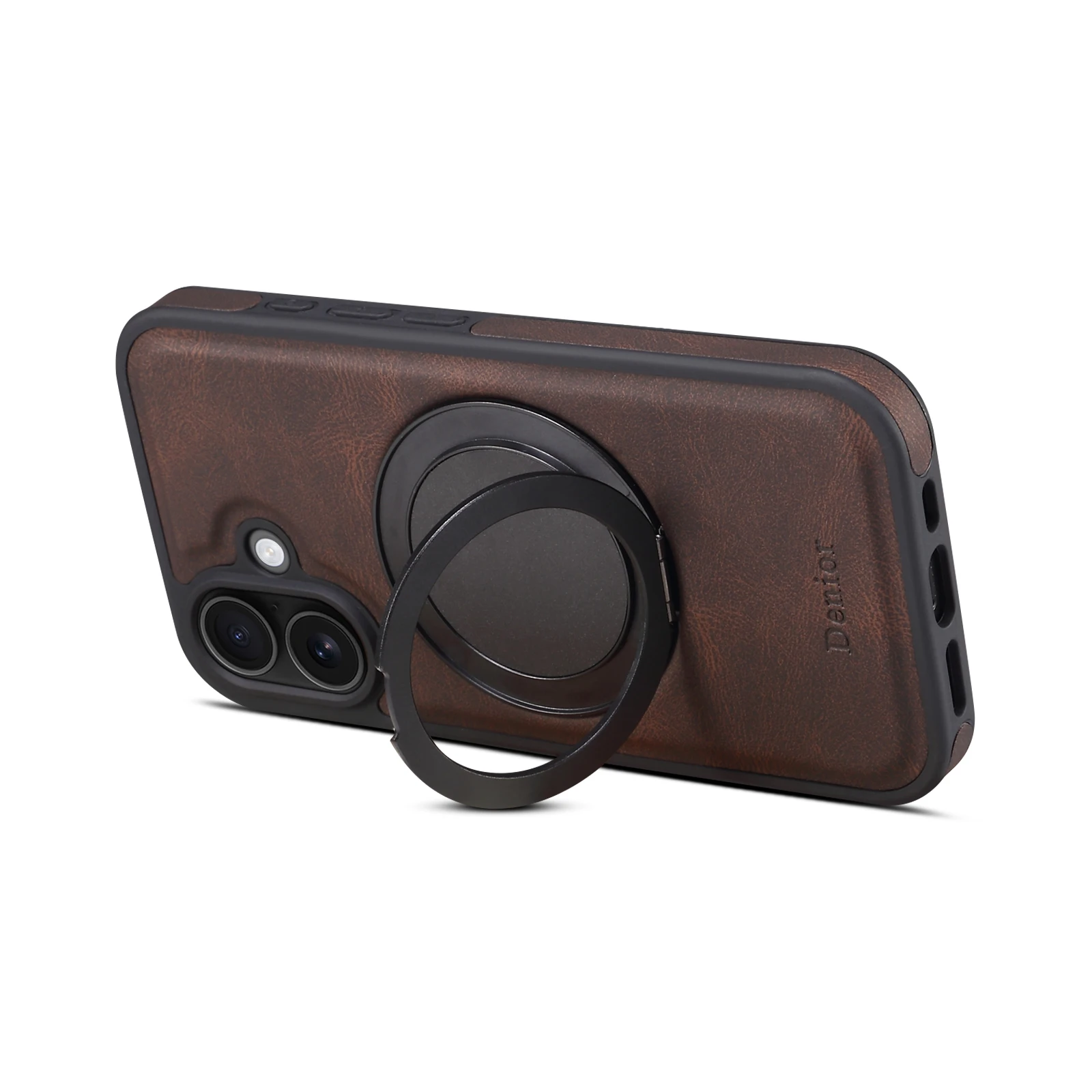 Handyhülle 360 ° Drehbarer Ständer mit Kunstleder-Ringverschluss für iPhone 18 Pro Max 17 Air 16 Plus 15 14 13 12 – Detail 14