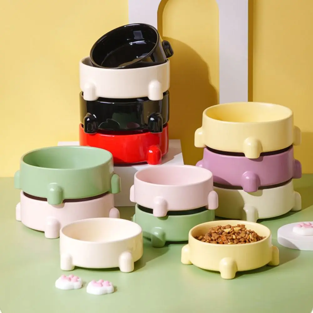 

Ceramic Cat Bowl Creative Multi-use Pet High Foot Bowl Large Capacity Anti Tipping Dog Food Feeding Basin Neck Protection