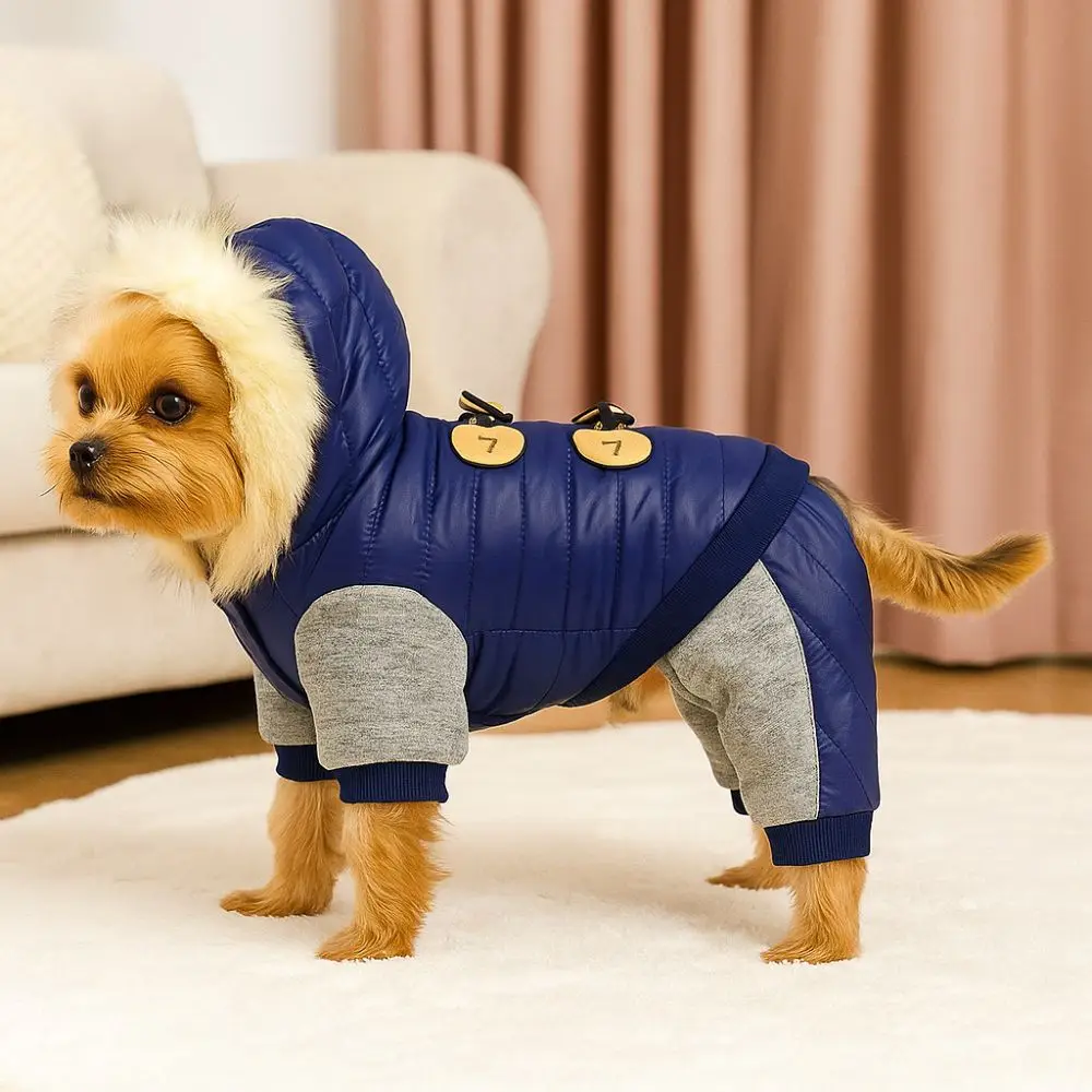 

Pet Costume Waterproof Dog Jacket Warm Windproof Pet Hooded Thickened Winter Dog Clothes for Dogs Puppy