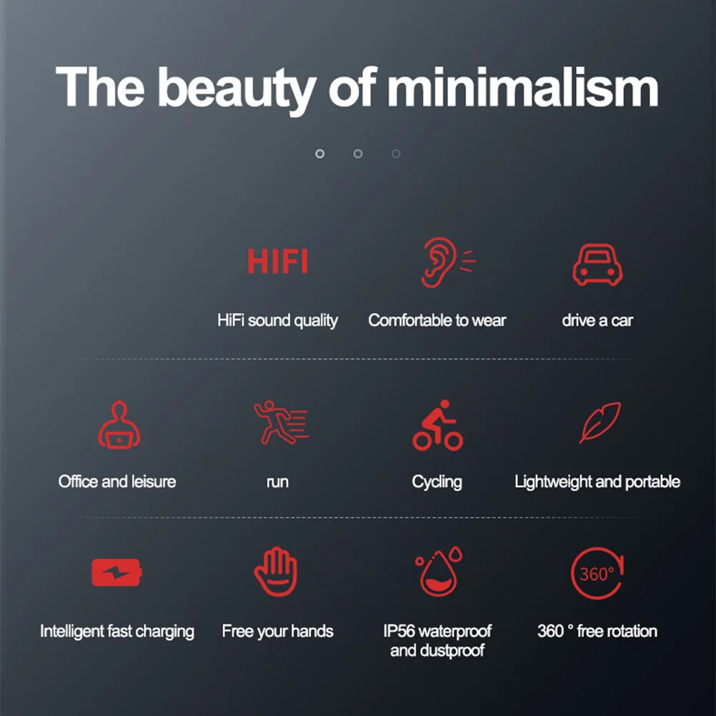 

1 Pair Bone Conduction Headphones Wireless Earbuds With Earhooks For Running Workout Sports Gaming Surround Sound