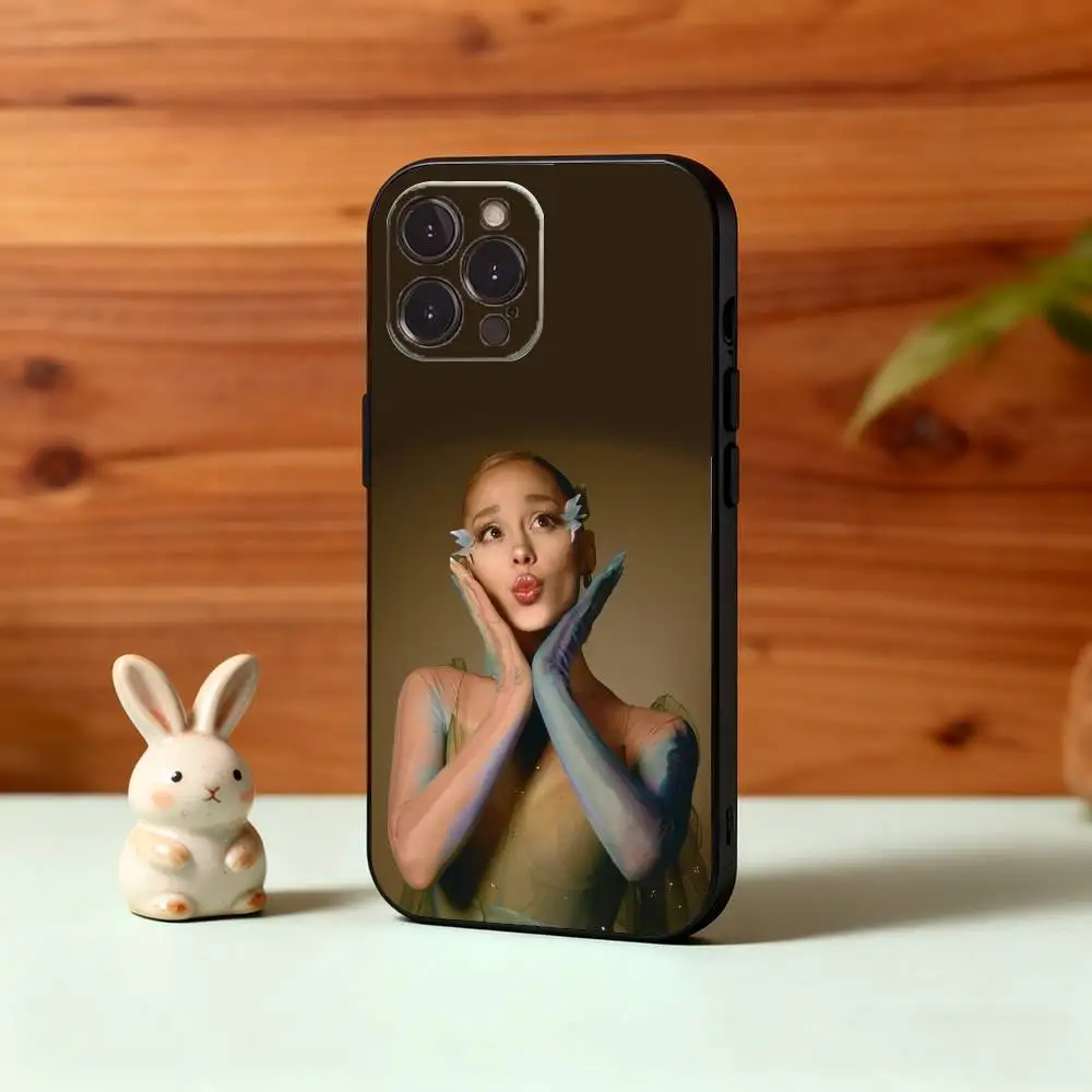حافظة هاتف S-Side to Side-Ariana Grande لهاتف iPhone 16 15 14 13 12 11 Pro Max Plus، 5G حافظة سوداء ناعمة #2