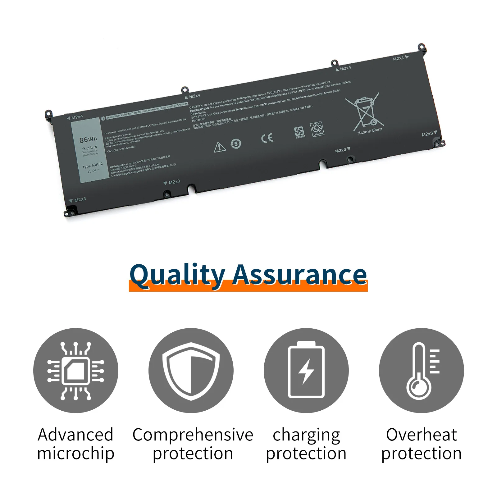 69KF2 Battery for DELL XPS 15 9500 9510 9520 9530 Precision 5550 5560 G15 5510 5511 5520 5515 5521 G7 15 7500 P91F P87F 86WH