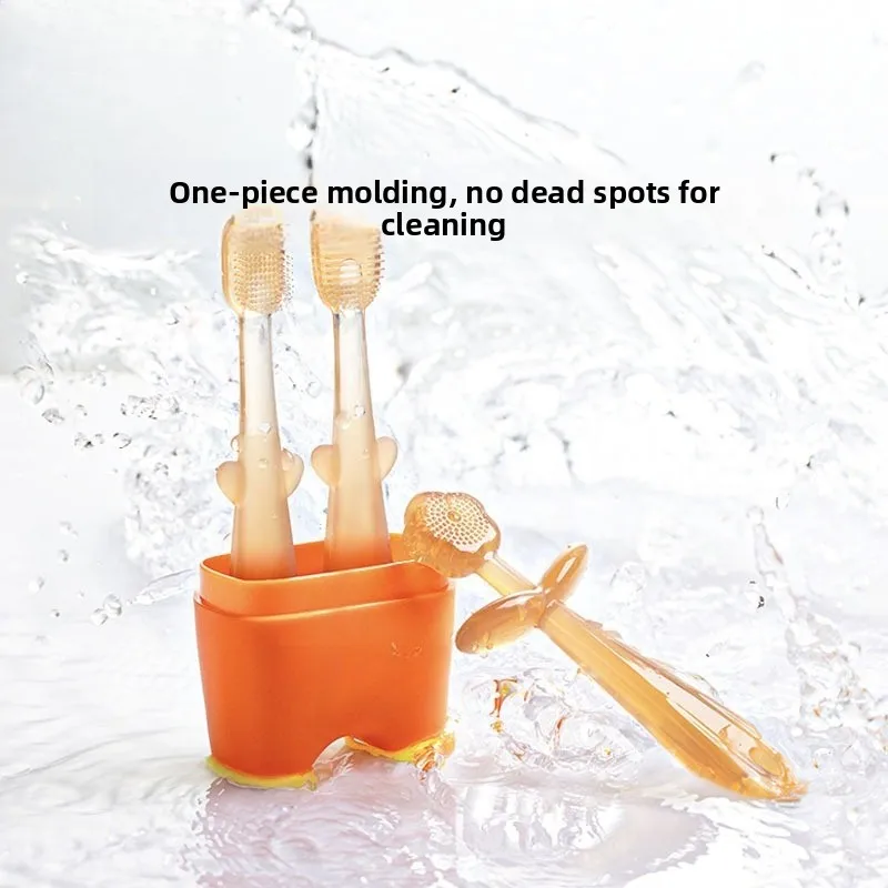 منظف الفم لحديثي الولادة بعمر 0-1 سنة - فرشاة أسنان أطفال من السيليكون، طلاء اللسان، قطعة أثرية ناعمة وآمنة لأسنان وفم الطفل