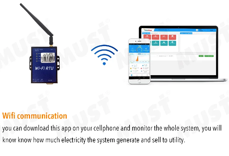 MUST 48 Volt Inverter 9kw 12kw Frekuensi Rendah 230vac 400vac Mppt Solar Charge Controller