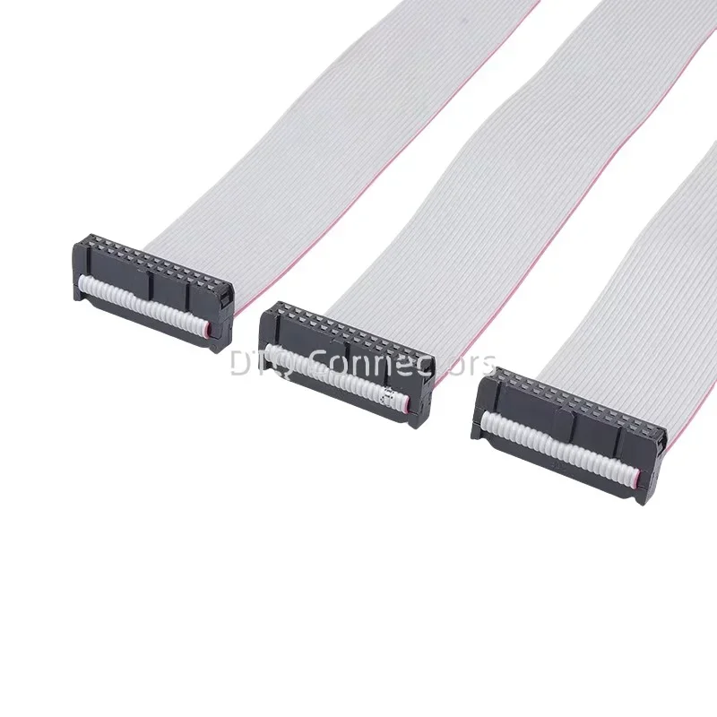 1pcs 2.0mm Pitch 6/8/10/12/14/16/18/20/24/26/30/34/40/44/50 Pin Gray Flat Ribbon Data Cable 10-50cm For Dc3 Idc Male Header
