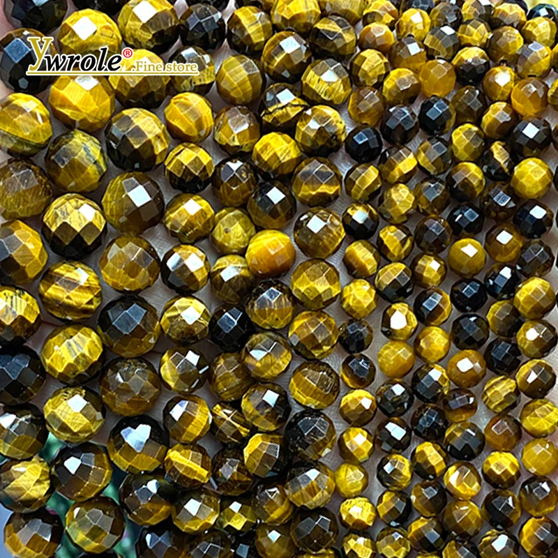 

Round Faceted Gemstone Tiger Eye Natural Stone Loose Spacer Beads for Jewelry Making DIY Bracelets Charms Necklace 6/8/10MM