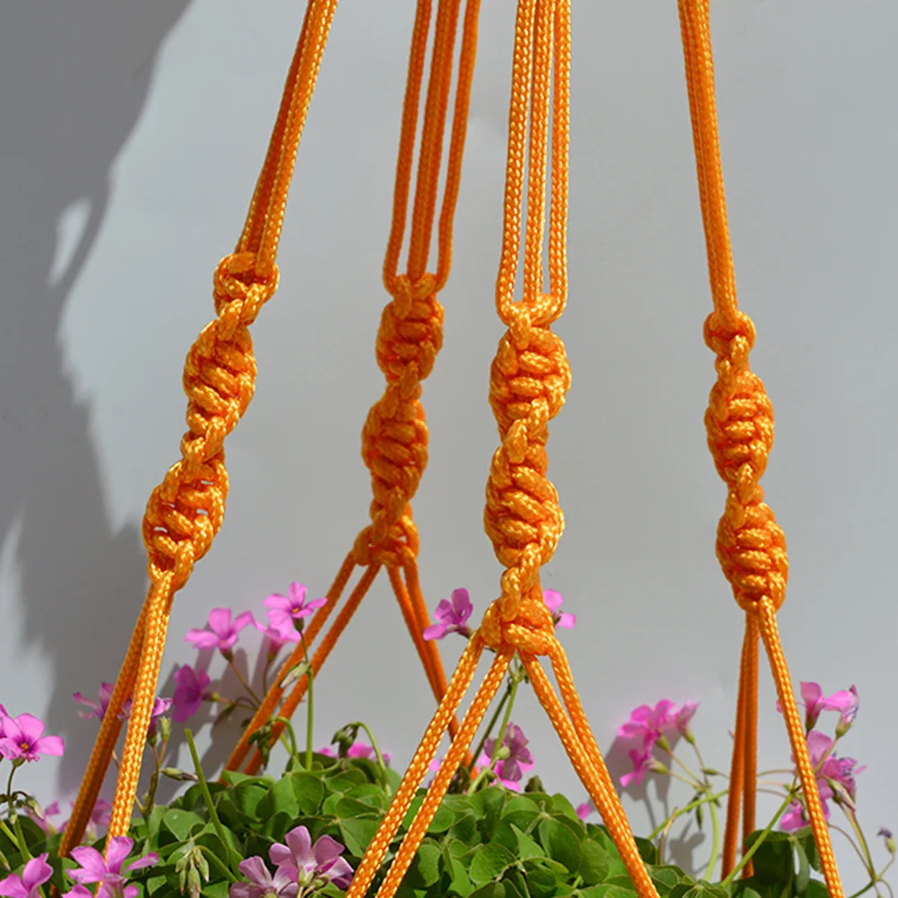 

Woven Mesh Net Hanging Basket Plant Hanger For Indoor Outdoor Ceiling Deck Balcony Decor Yellow Sturdy Retro Pot Holder