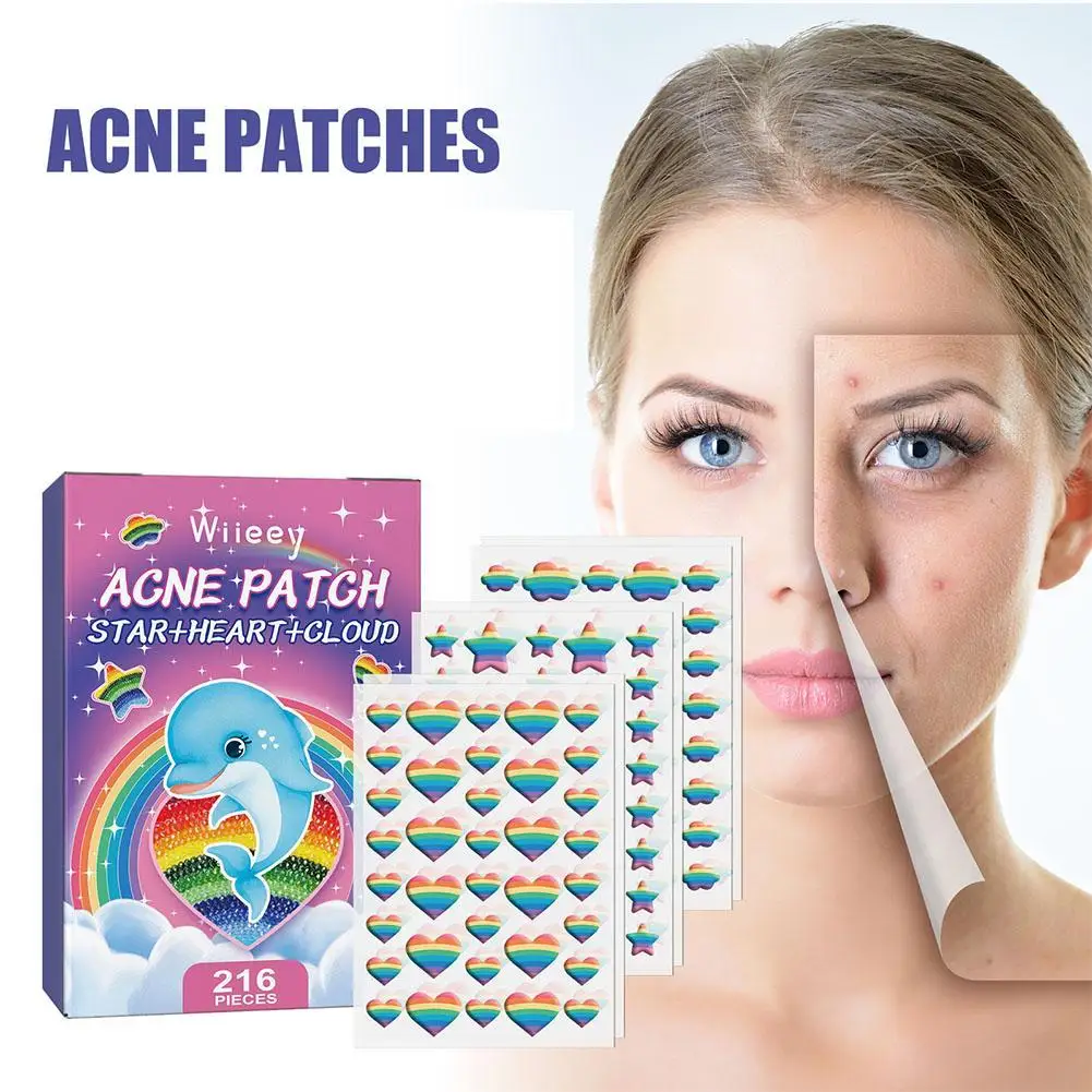 216pcs Anti-ance Patch Hydrocolloid Acne Pimple Removal Sticker Gentle Repair Oil Control Breathable Soothing Facial Care