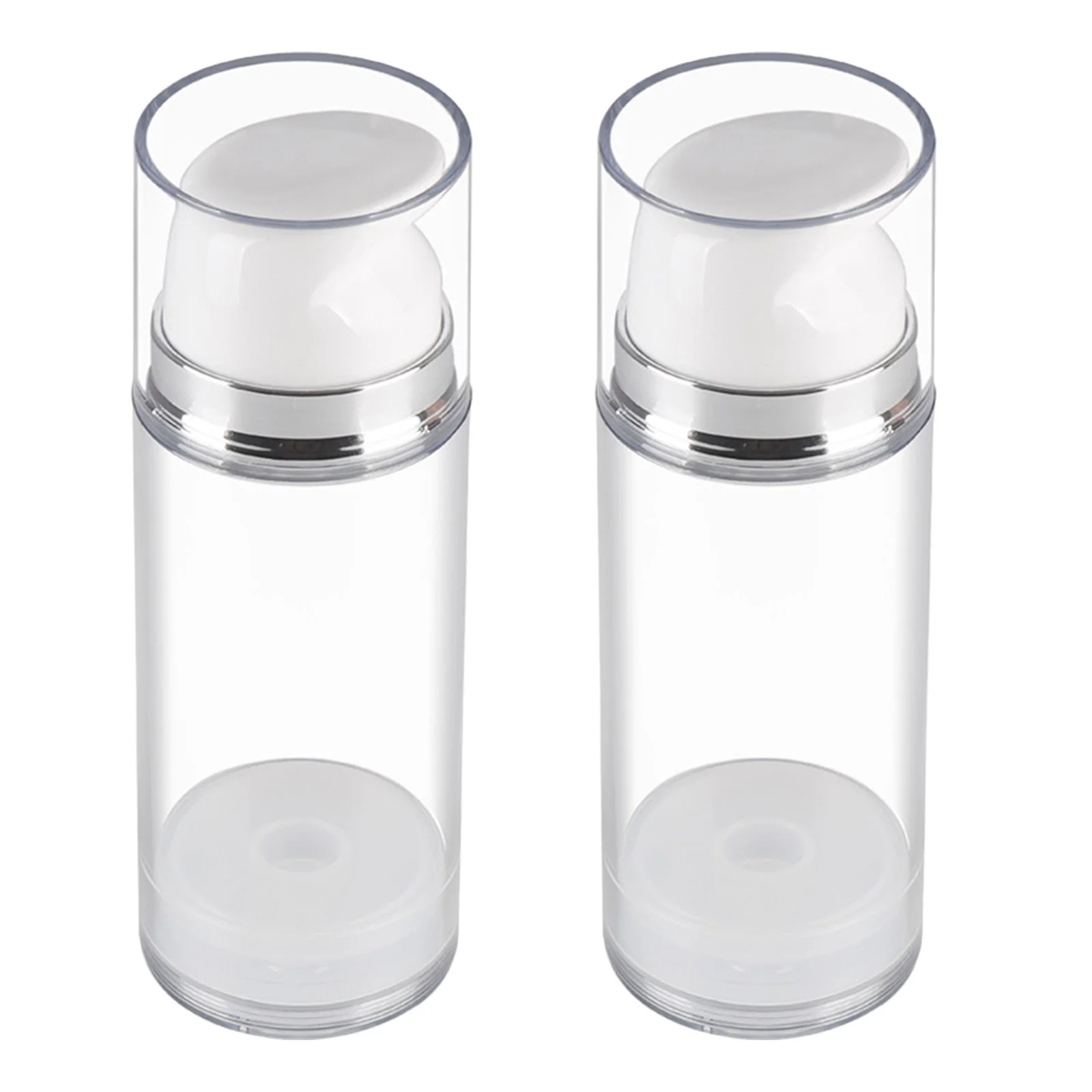 

2Pcs Airless Pump Bottles Refillable Vacuum Cream Lotion Containers Travel Toiletry Bottles Lightweight Portable