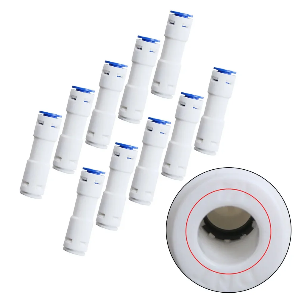 10pcs Straight Quick Connector Check Valve for 1/4 PE Water Purifier Prevents Backflow and Ensures Secure Connection