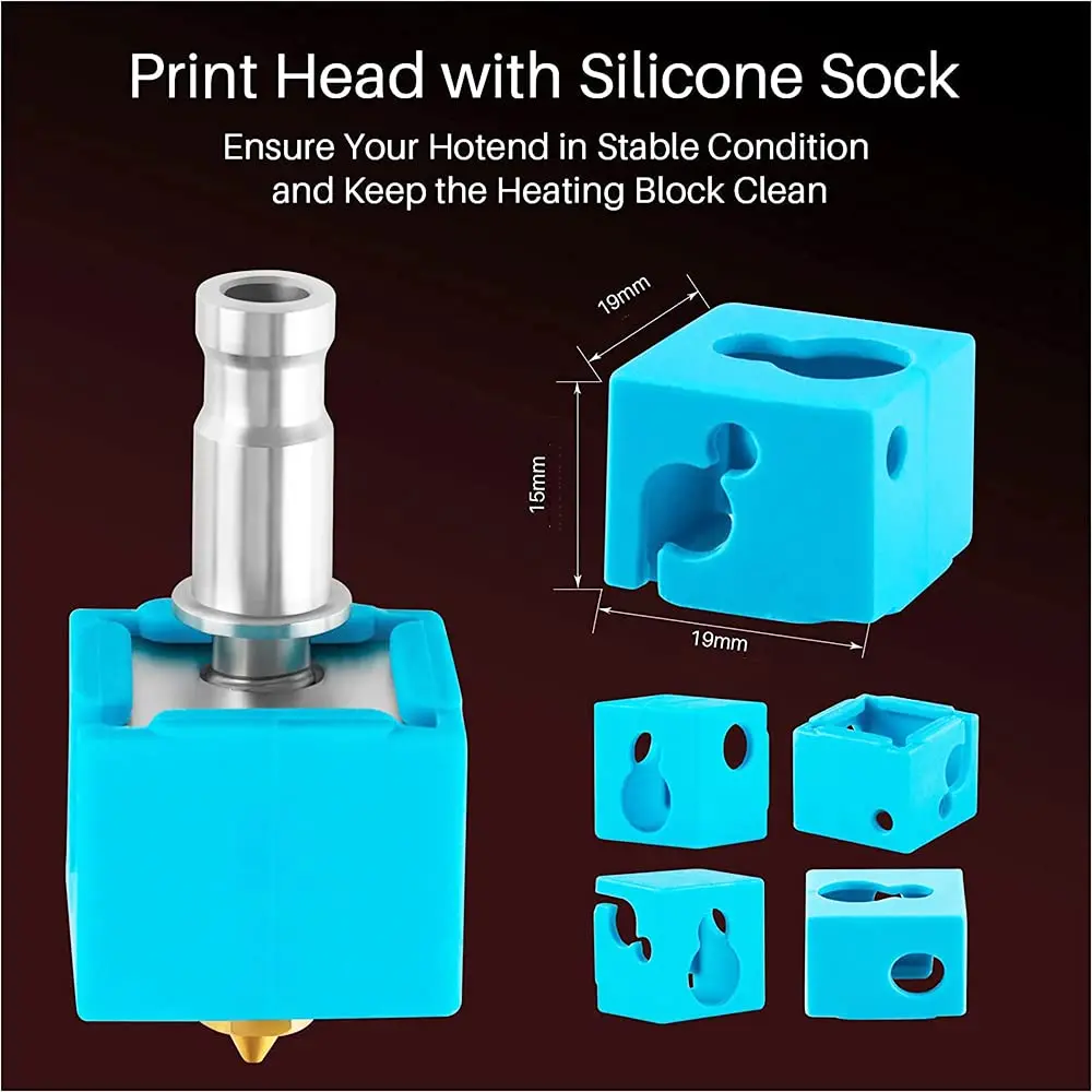 HzdaDeve V5 Volcano Silicone Socks Head Heating Block Throat for Anycubic Kobra/Go/Neo/Plus/Max Flsun SR QQS Sidewinder X1 X2