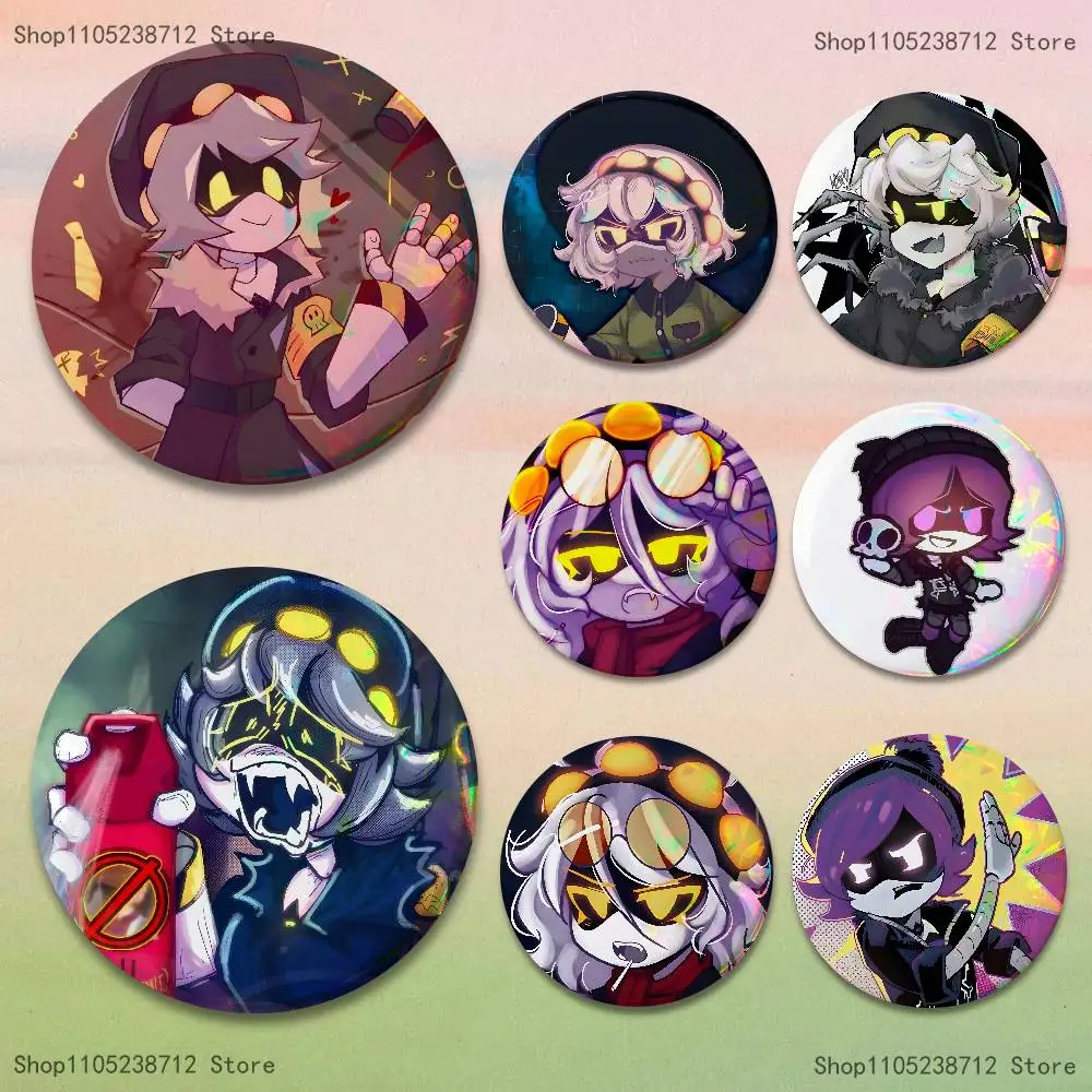 

M-Murders D-Drones Anime L-Laple Badge on Backpack Clothes decoration Tinplate Round Brooch Funny Custom Gifts for Friend