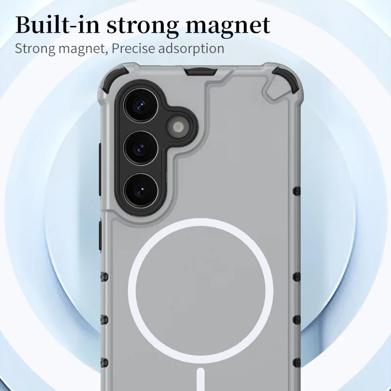 For Samsung Galaxy S25 S24 S23 Ultra Plus Case Matte MagSafe Wireless Charging TPU Airbag Protective Cover For Galaxy S25 Ultra