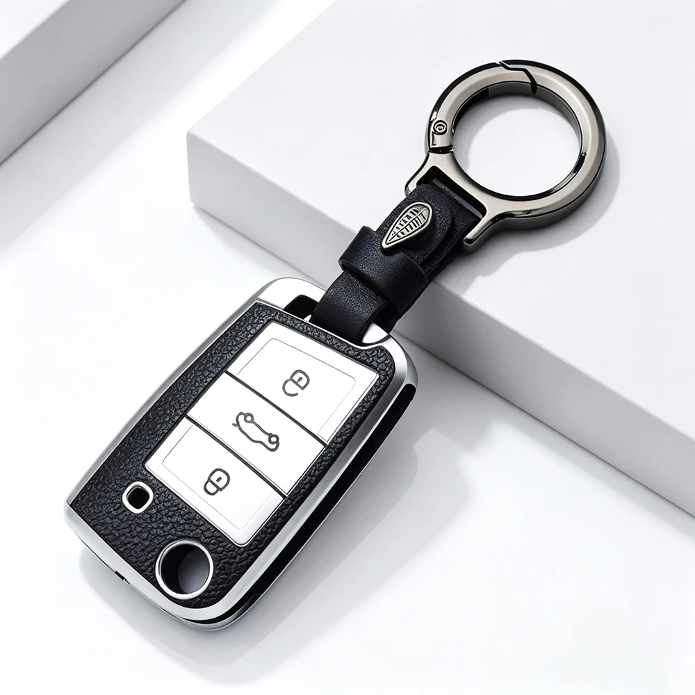 For VW Golf 7 GTI POLO T-Cross T-Roc Touran Tiguan Skoda Octavia Rapid Kodiaq Fabia Seat Ibiza Leon Ateca Arona Key Case Cover