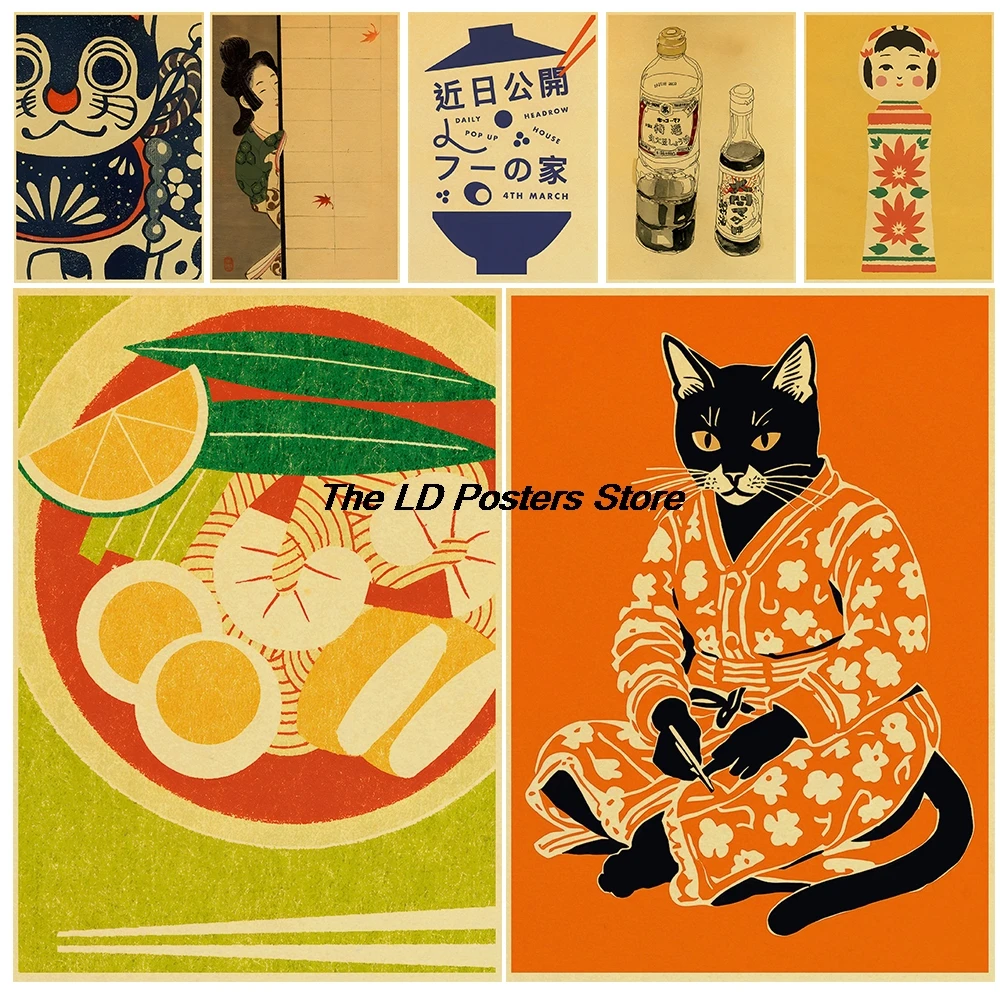 

Cartoon Cute Japanese style Card Posters Streetwear Decoration Cafe Art Picture Casual Minimalist Living Room Canvas Posters