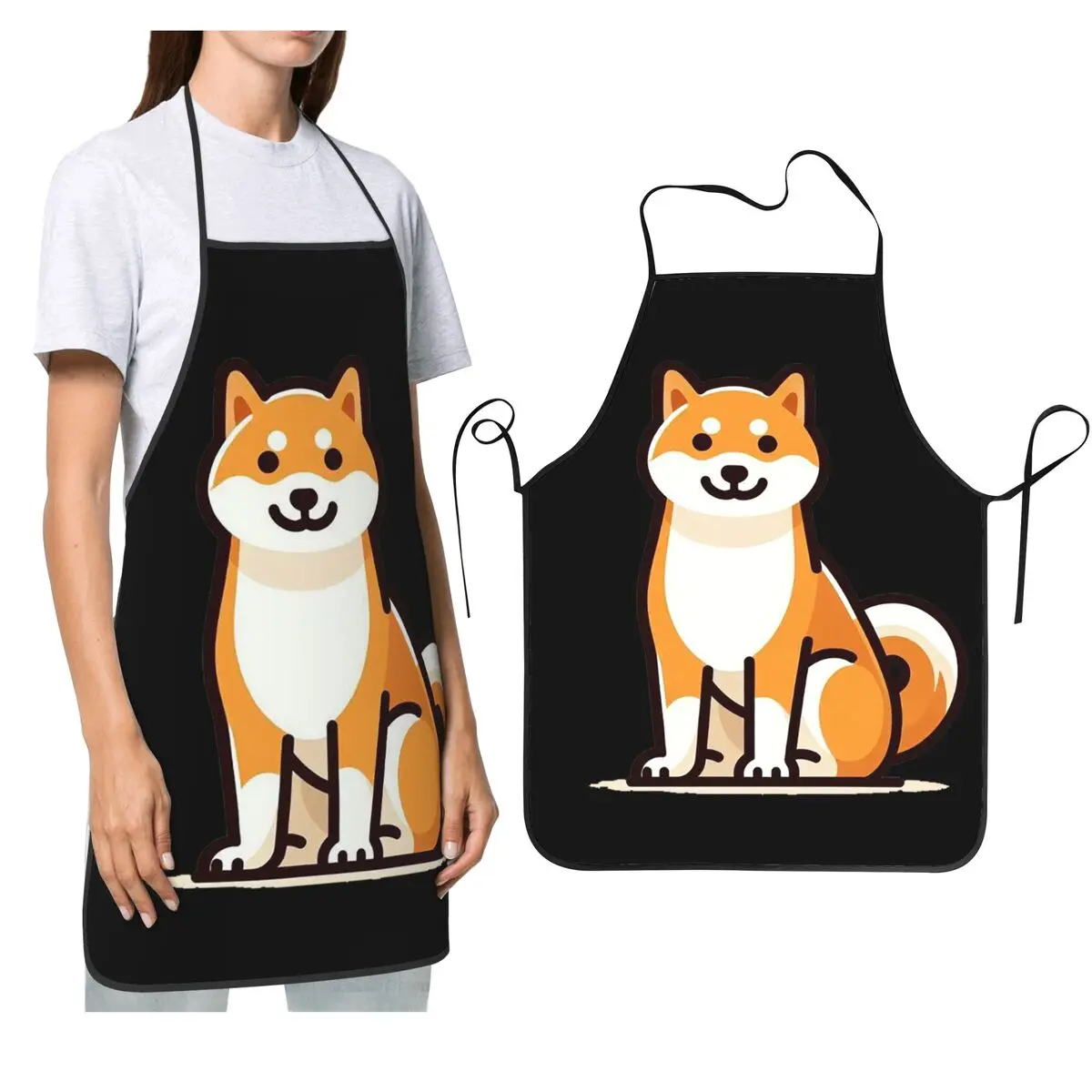 

Shiba Inu_ Универсальный направляющий фартук для шеф-повара, приготовления пищи, выпечки, нагрудник без рукавов, кухонный фартук для уборки