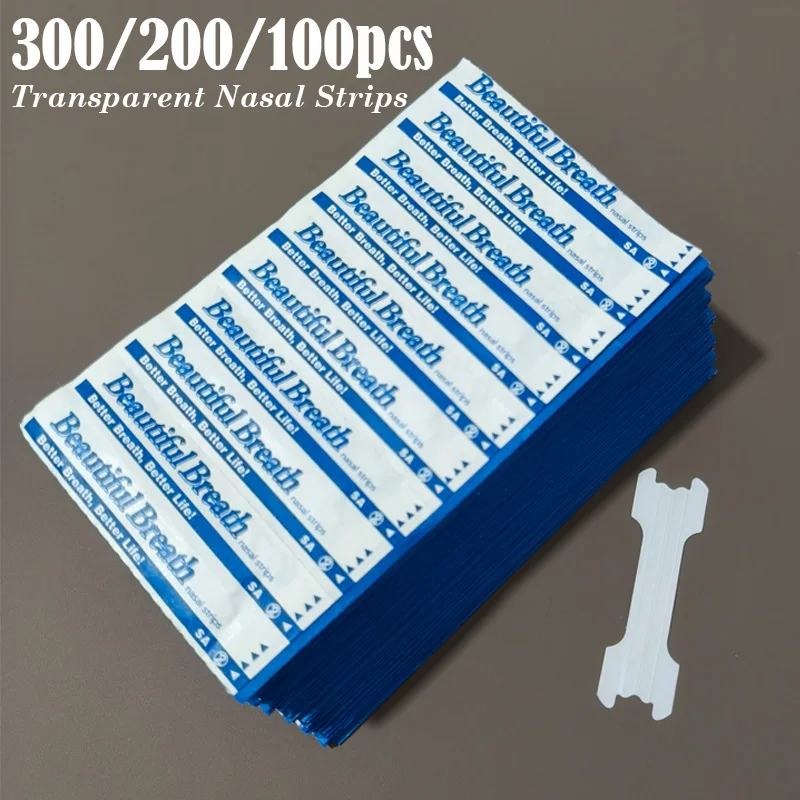 

300/200/100/PCS Transparent Breath Nasal Strips 2 Supports Anti-snoring Nose Patch For Good Sleeping Better Breathing Aid Decive
