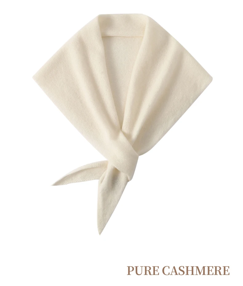 Damen 100% Baby-Kaschmir Dreieckiger Mini-Schal Kleiner Nackenwärmer Herbst Winter Cowl Pashmina Weicher Leichter Gestrickter Halstuch – Detail 12