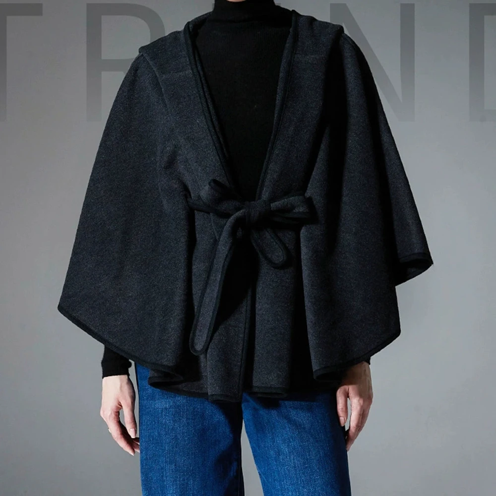 

Mid-to-high-end European and American autumn and winter 2025 new double-sided hooded cloak shawl-GZXX732