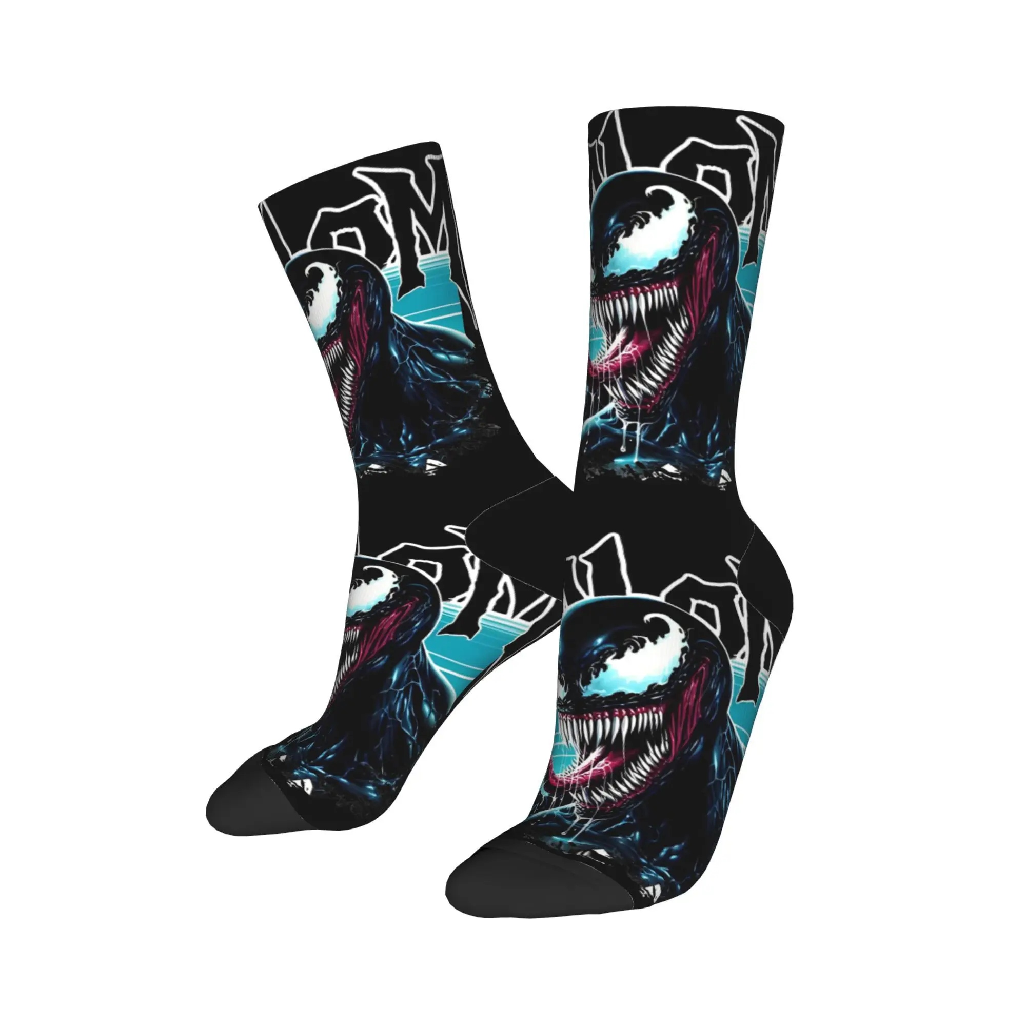 Autumn Winter Fashion Women Men Venom Symbiote Ready For Carnage Parasite Spider Socks  Breathable Crew Socks