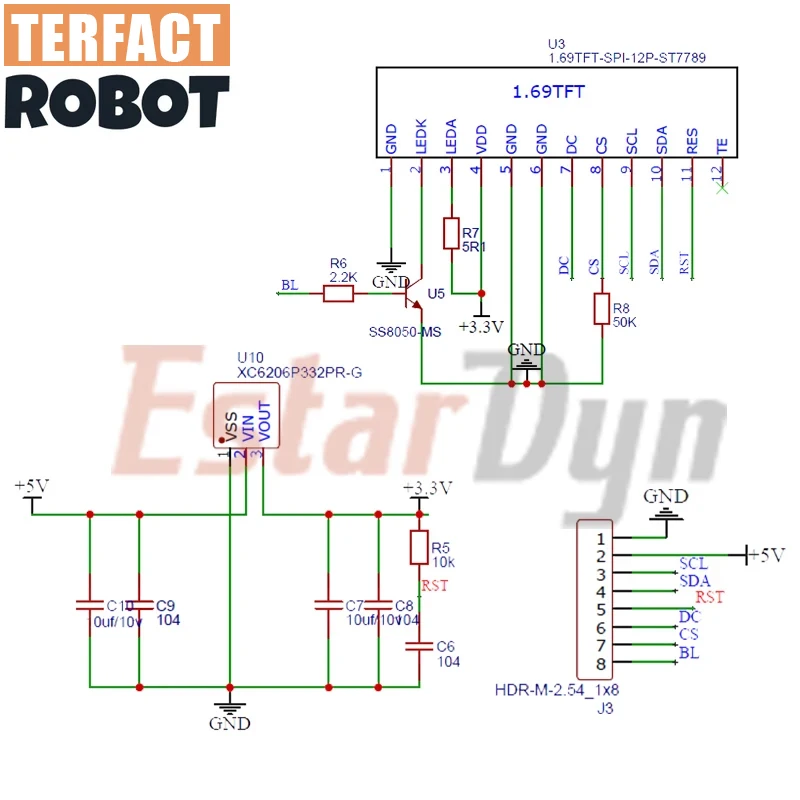 1.69 TFT LCD IPS وحدة شاشة عرض ملونة 1.69 "ST7789 تحكم لوحة للقيادة واجهة SPI 240*280 240x280
