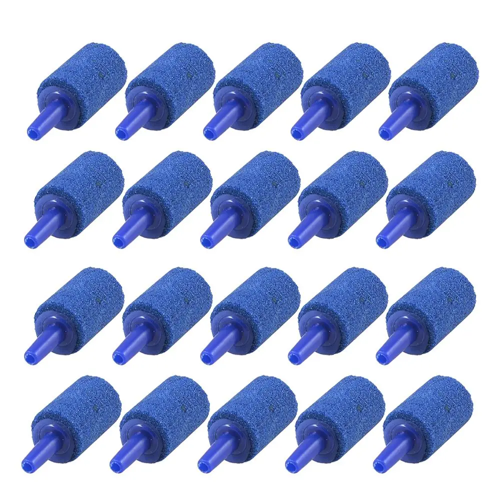 20 pcs Air Stone Mineral Bubble Diffuser Airstones Diffuser for Aquarium Fish Tank Pump Hydroponics (Blue)