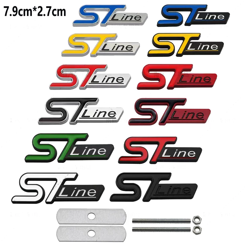 

1pcs STLINE medium size sticker, suitable for Ford modified metal performance sports standard STline medium mark