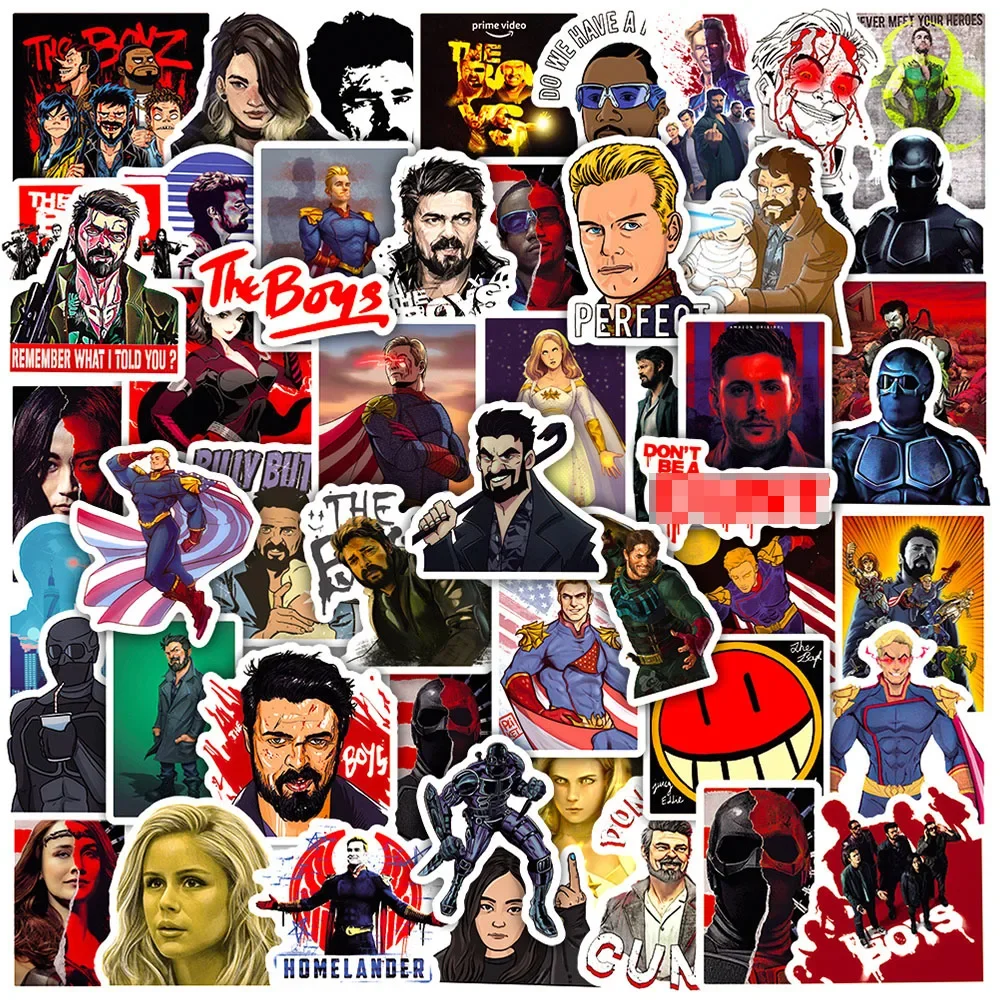 50 قطعة برنامج تلفزيوني الأولاد ملصقات الكتابة على الجدران الشارات هدية DIY بها بنفسك محمول الأمتعة الهاتف الثلاجة سيارة أنيمي بطل ملصق لعبة أطفال