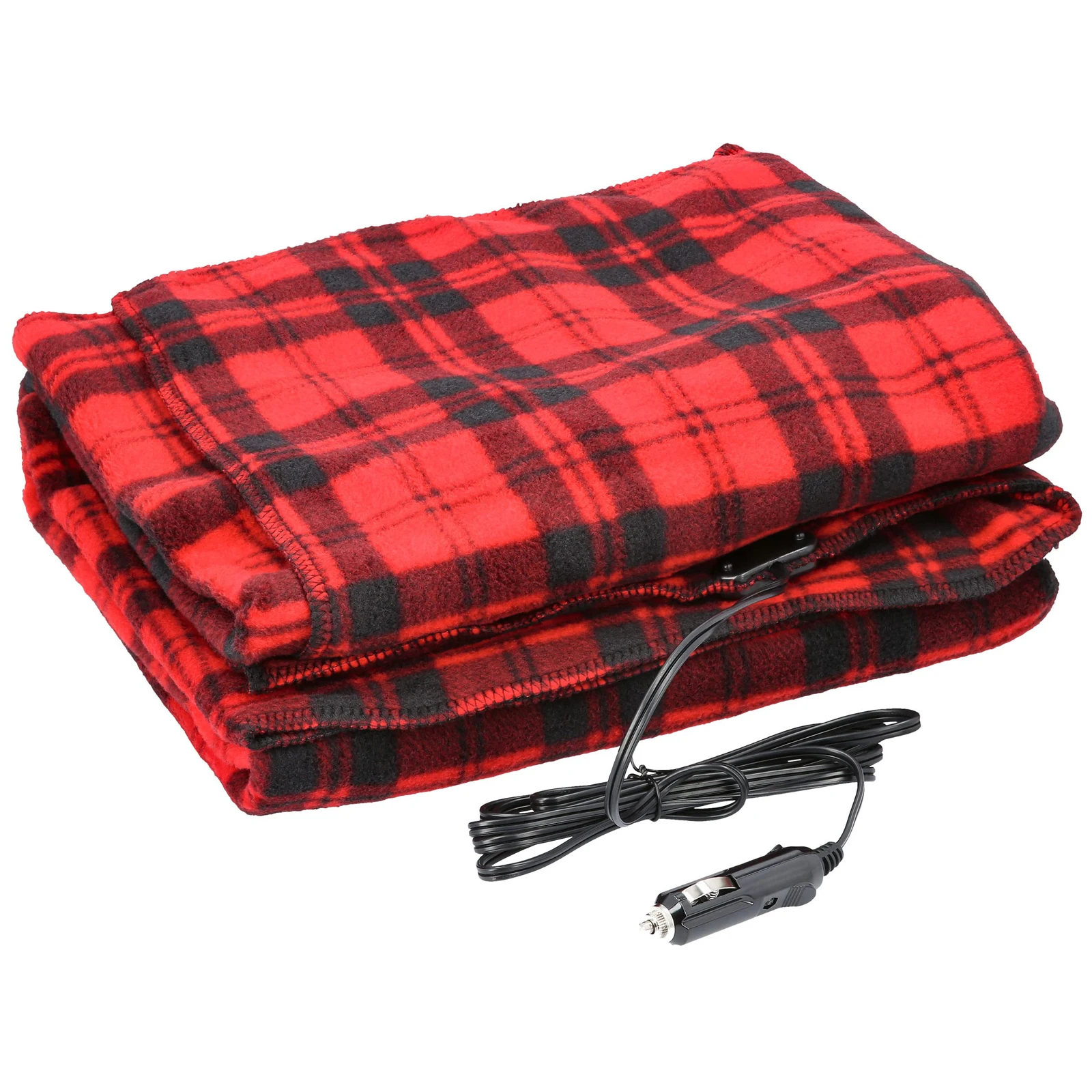 

Red Car Heating Blanket - Electric, 12 Volt, Long Cord, Lightweight, Electric Heating Throw for Vehicle Use