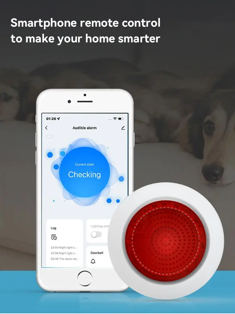 I Alarm Tuya ZigBee 3.0 Sirene 100dB Kabellose Ton- und Blitzalarm-Sirene mit Verknüpfung für Heimsicherheit und Schutz, SmartLife-Steuerung