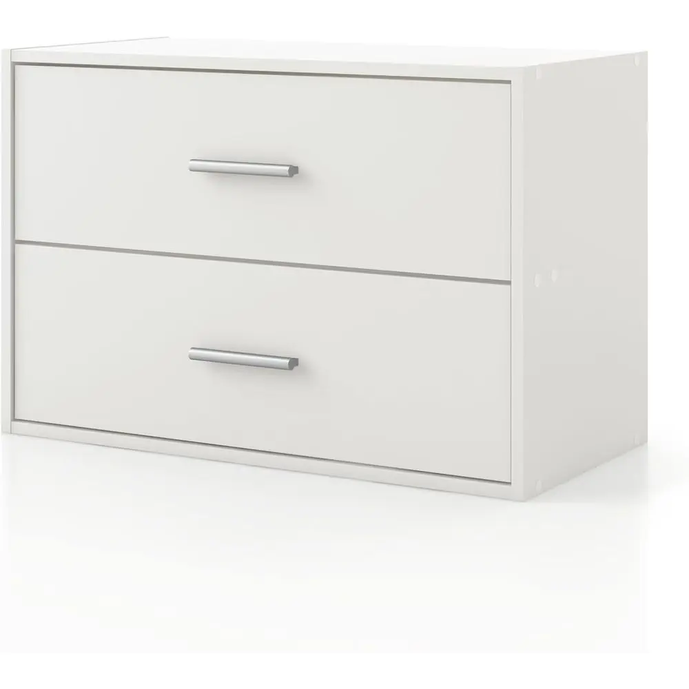 

Stackable Wooden Storage Drawers for Small Food Pantry, Bedroom, and Office, Underbed Storage for Dorm Rooms, White