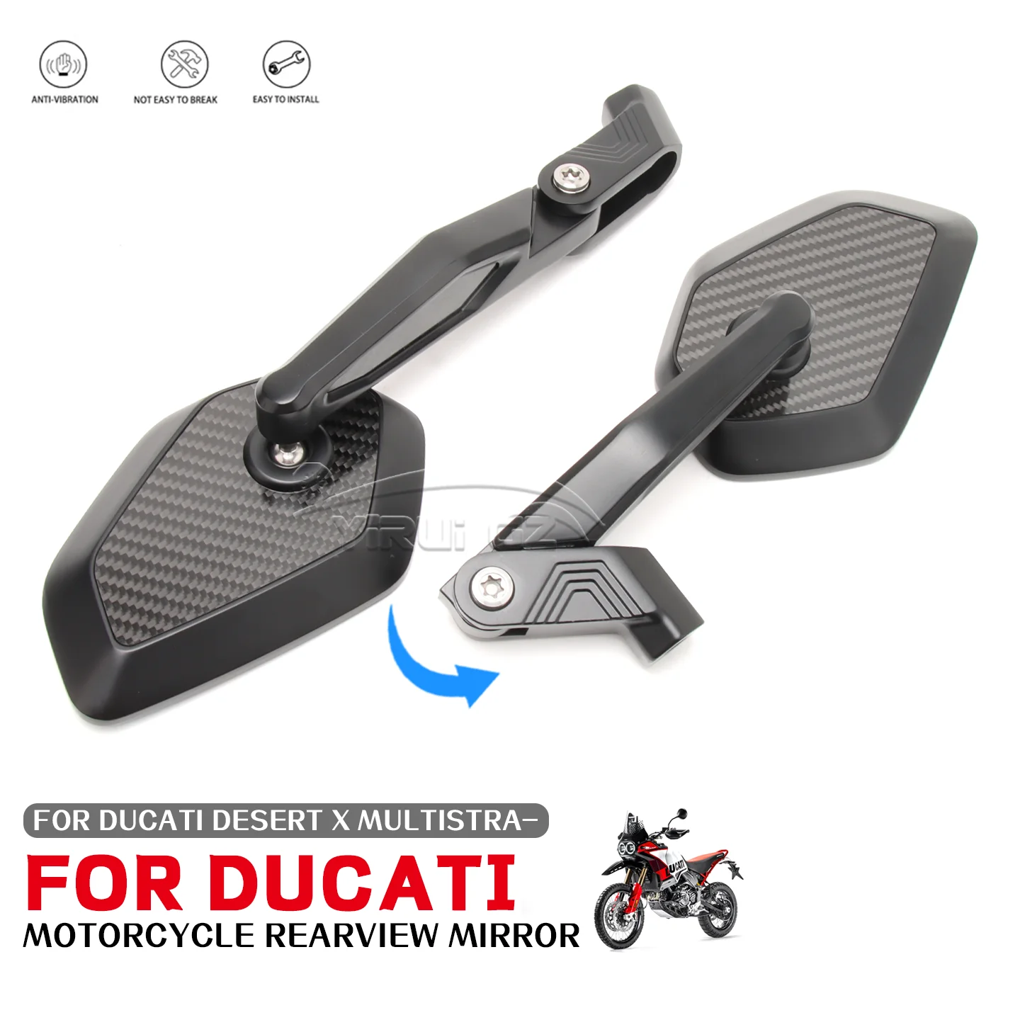 

Зеркало заднего вида для мотоцикла DUCATI Desert X, синее, антибликовое, боковое, для Desert X Multistrada 1260