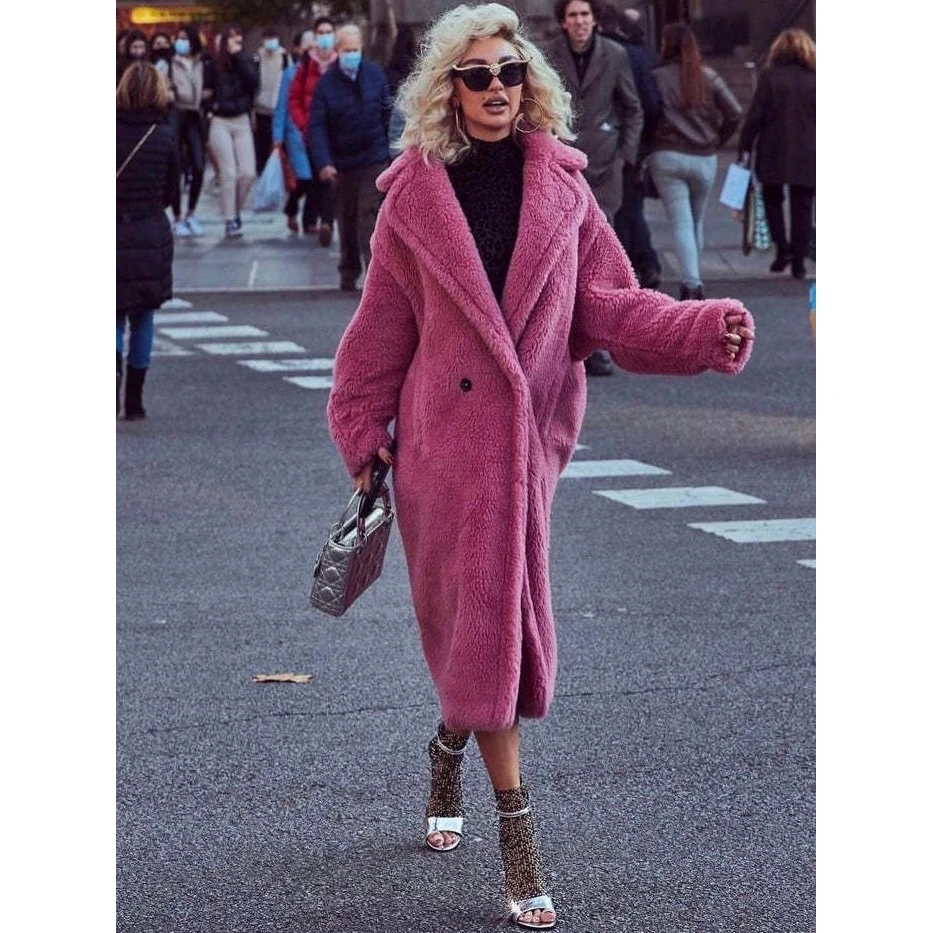 Loose Fur And Leather Women's Mid-Length Autumn Winter Fashion Sheepskin Coat Three-Dimensional Effect