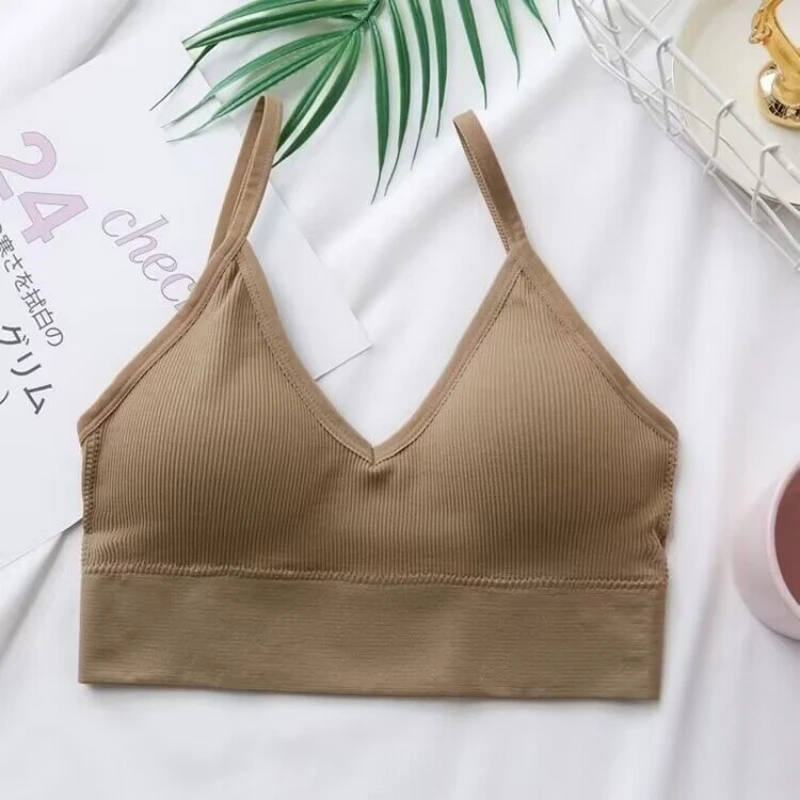 Women Sexy Crop Tops Bra Tube Top Female Streetwear Sleeveless Seamless Sports Bra Crop Camis Top Tee Bandeau Top Basic Tank