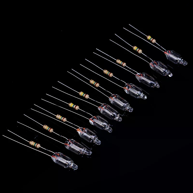 20Pcs Neon Indicator Lamps With Resistance Connected To  220V 6*16 mm Neon Glow Lamp Mains Indicator