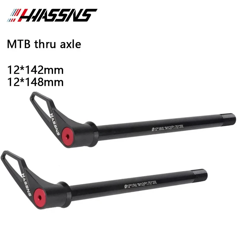

HASSNS MTB Thru Axle Front 15x100 15x110 Rear 142x12 148x12mm Bicycle Hub Skewers for 29er 27.5 Mountain Bike Frame
