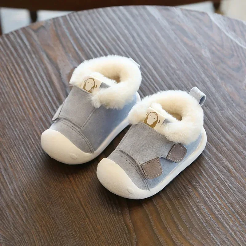 Autumn Winter Baby Girls Boys Snow Boots Warm Plush Infant Shoes Kids Outdoor Shoes Comfortable Soft Soled Children Cotton Shoes