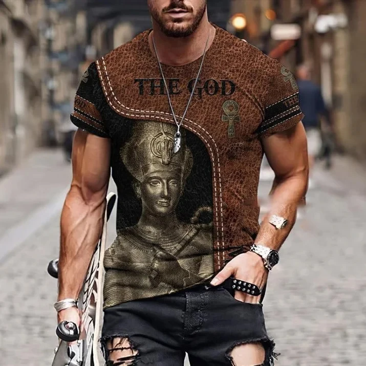 Graphic Men\'s T Shirt with flag of  Egypt Men Clothing Graphic 3D Full Print Summer Tops Short Sleeve Fashion Casual Tee Shirts