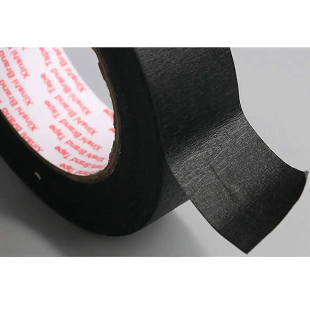 1/2 rollos de cinta de papel texturizado de 10/20/30/40/50 mm x 50 m, utilizada para escribir, enmascarar, pintar, manualidades, pegatinas de pared, color negro